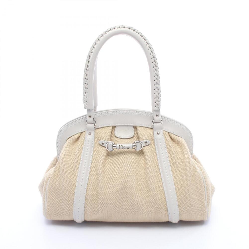 Christian Dior My Frame Handbag leather raffia beige white